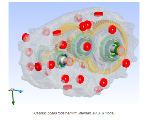 内置构件齐全、螺栓装配成型的壳体 MASTA 模型